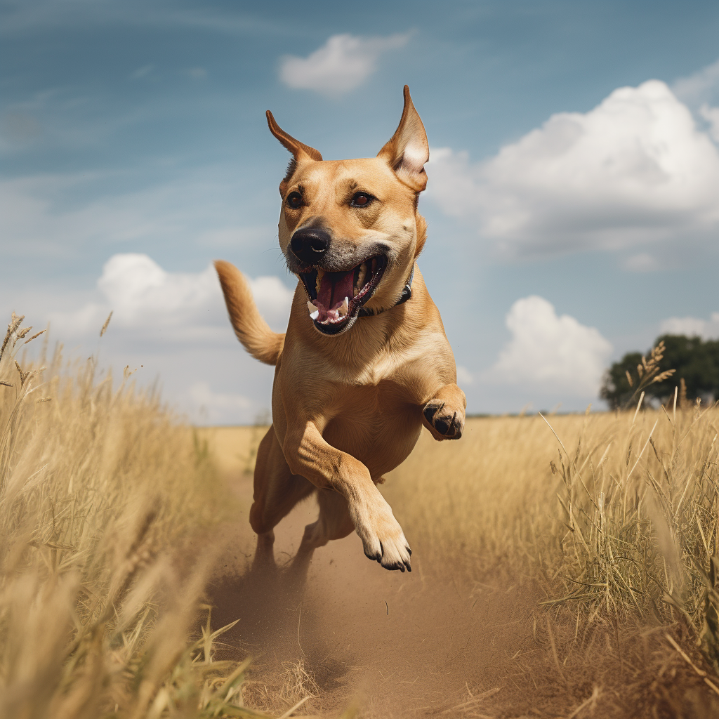 dog running and jumping